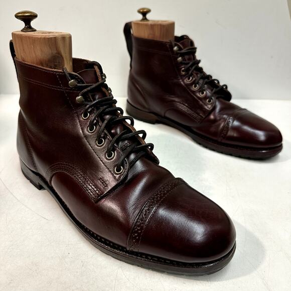 NEW HEELS Rancourt & Co. x Eastland Cap Toe Service Boot Burgundy Maine USA 12 D main image 9